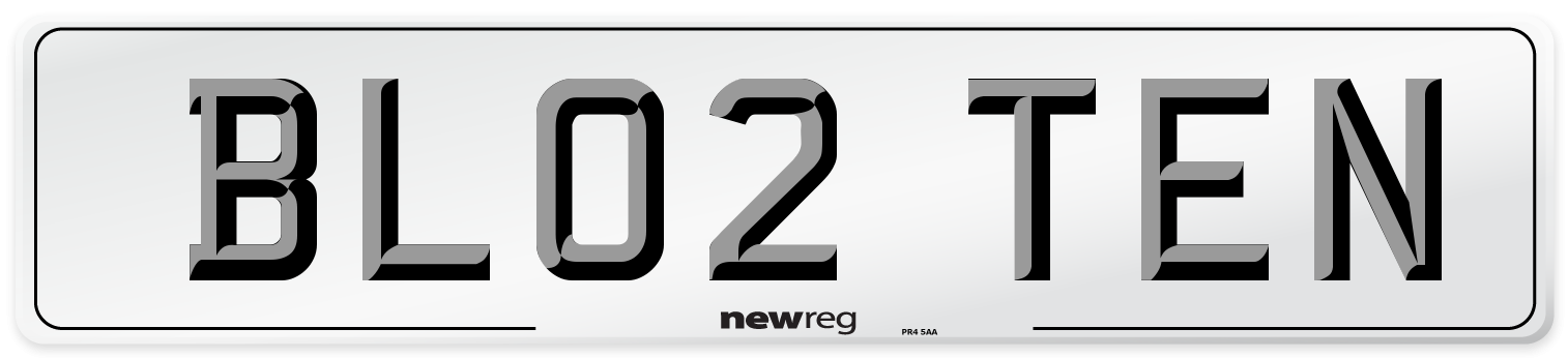 BL02 TEN Number Plate from New Reg